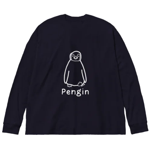 Pengin (ペンギン) 白デザイン ビッグシルエットロングスリーブTシャツ