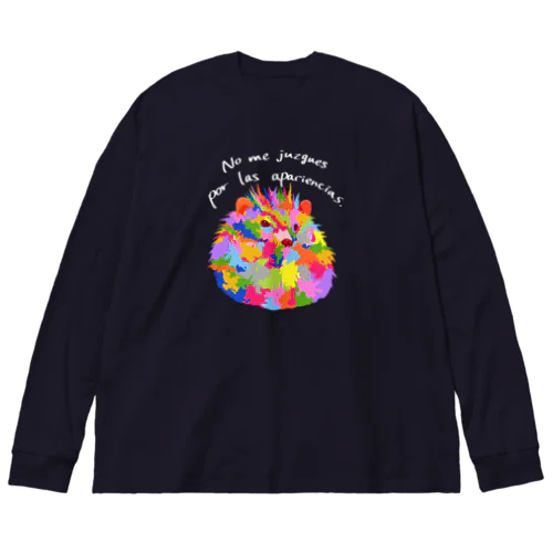 カラフルなハリネズミ_白文字ver Big Long Sleeve T-Shirt