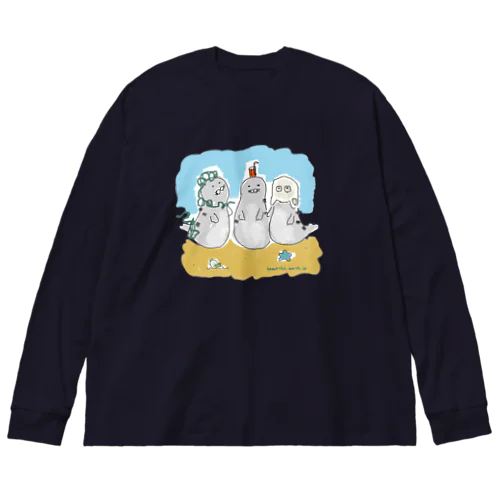 海ゴミに悩むアザラシ3兄弟 Big Long Sleeve T-Shirt