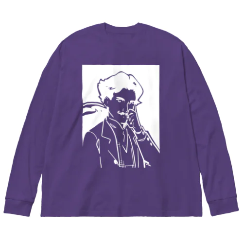 白版＿ニコラ・テスラ Big Long Sleeve T-Shirt