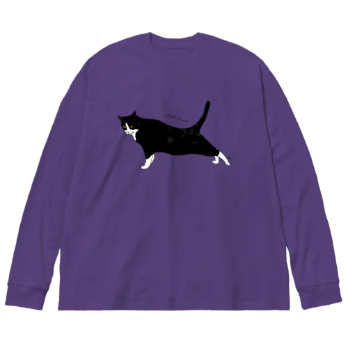 伸びをするハチワレちゃん Big Long Sleeve T-Shirt