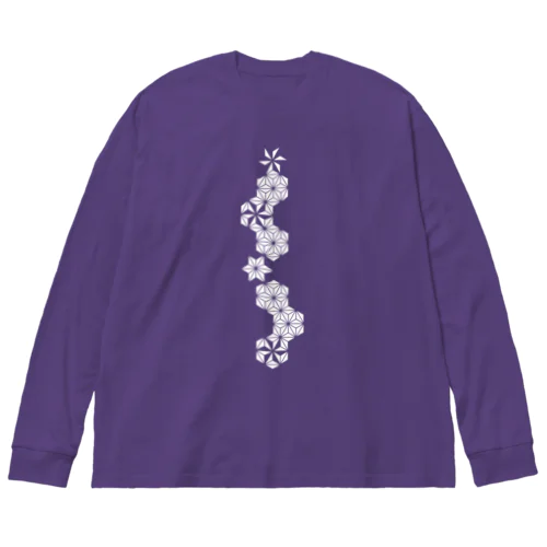 麻の葉WHITE Big Long Sleeve T-Shirt