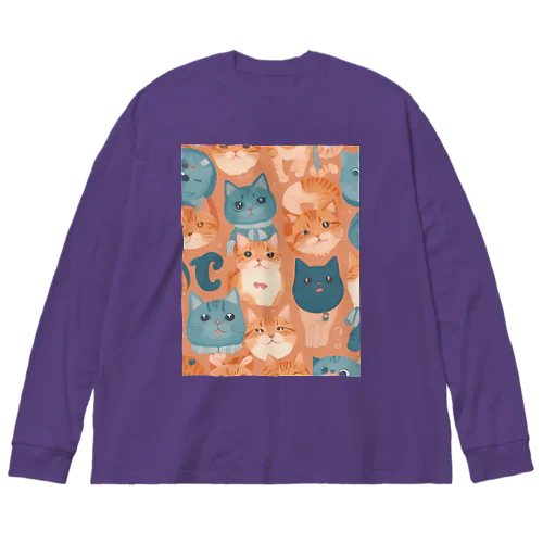 少し不思議なねこのアート Big Long Sleeve T-Shirt