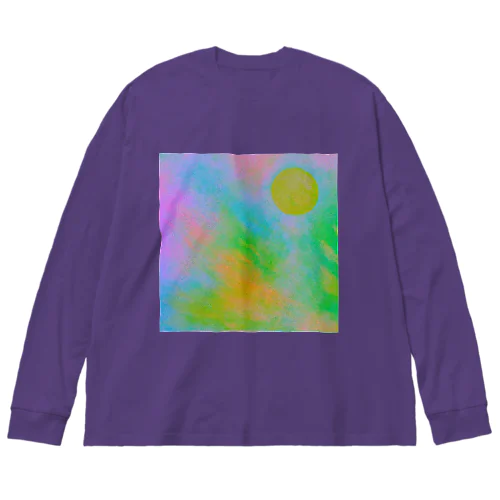 サイケデリックな満月 Big Long Sleeve T-Shirt