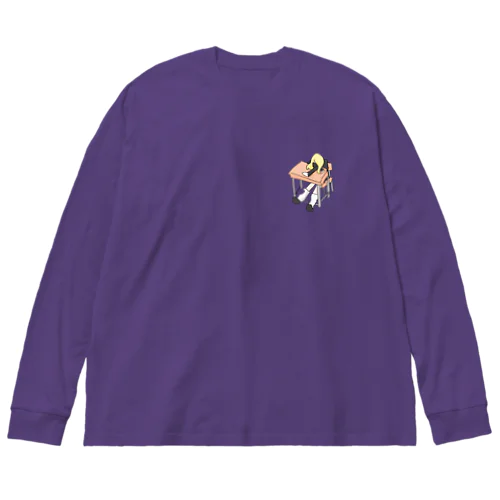 うつむき　胸元 Big Long Sleeve T-Shirt