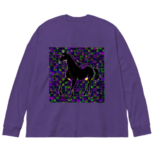 デジタルでアートな馬 Big Long Sleeve T-Shirt