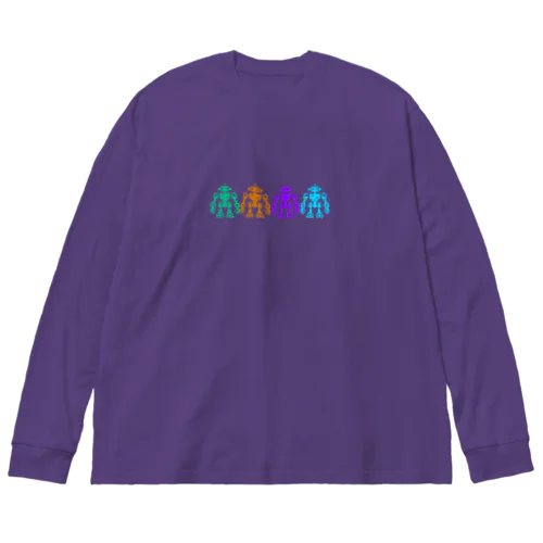 色違いの4機のレトロなロボット Big Long Sleeve T-Shirt