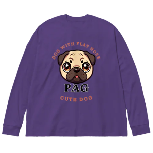 CUTE鼻ペチャDOG　PAG ビッグシルエットロングスリーブTシャツ