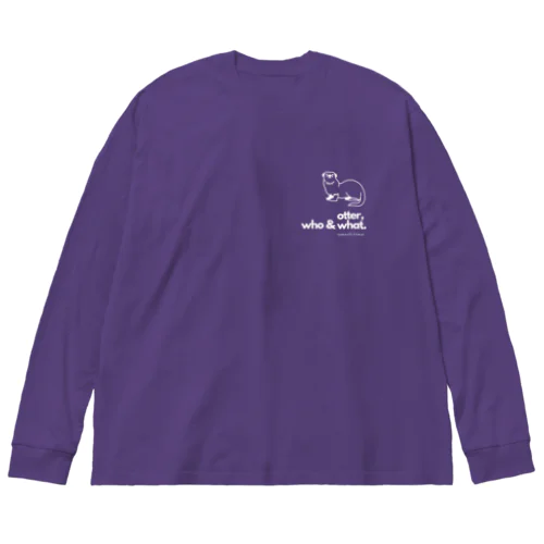 カワウソ / otter, who & what.【白文字】 Big Long Sleeve T-Shirt