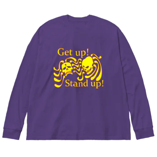 Get up! Stand up!（黄色） ビッグシルエットロングスリーブTシャツ