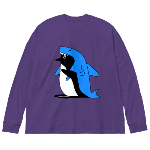 サメを被るペンギン Big Long Sleeve T-Shirt