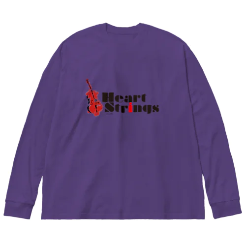 Heart Strings (woodbass) Red ビッグシルエットロングスリーブTシャツ