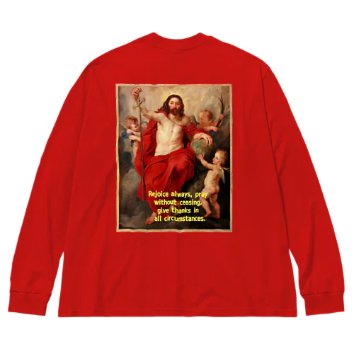 聖書の言葉と「キリストは死と罪を克服する」 ビッグシルエットロングスリーブTシャツ