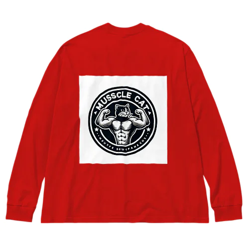 MUSCLE CAT ハチワレ Big Long Sleeve T-Shirt