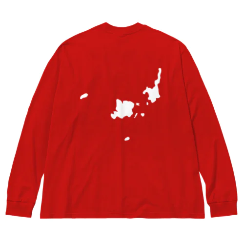 八重山白地図　バックプリント Big Long Sleeve T-Shirt