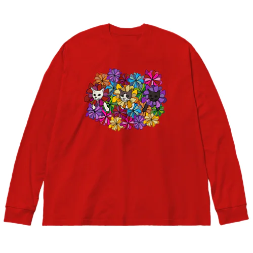 にゃんこ花畑。 Big Long Sleeve T-Shirt