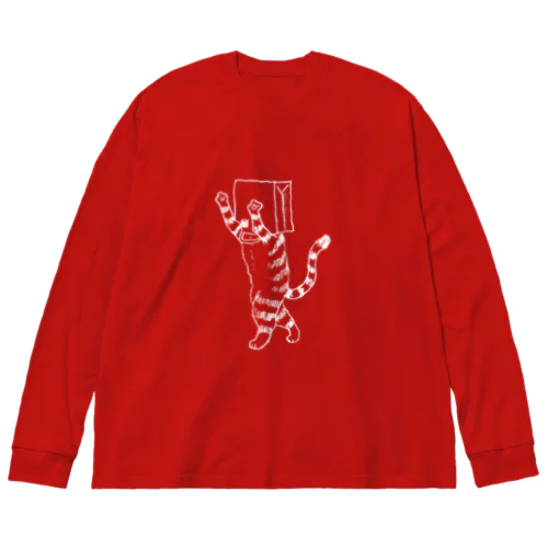 ふくろねこ白プリント（ねこかもいぬかも） Big Long Sleeve T-Shirt