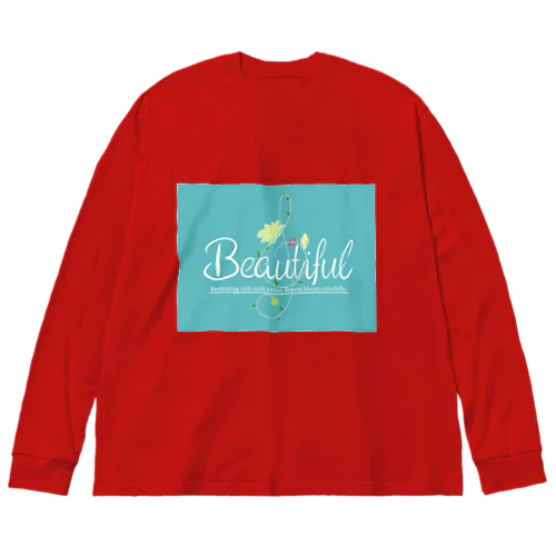 BEAUTIFUL FLOWER (ターコイズ) ビッグシルエットロングスリーブTシャツ