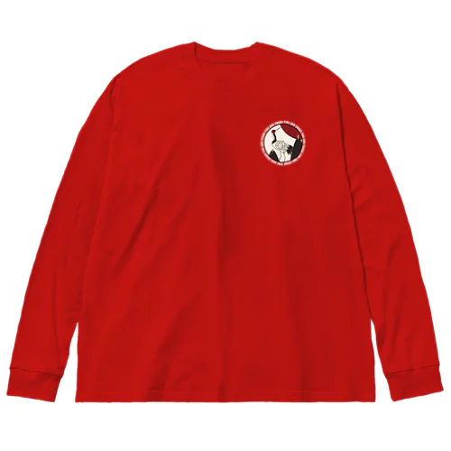 Hanafuda January Design "Pine and Crane" 一月の花札「松に鶴」 Big Long Sleeve T-Shirt