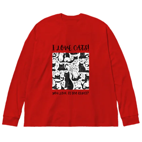 私は猫が好き!（淡色用） Big Long Sleeve T-Shirt