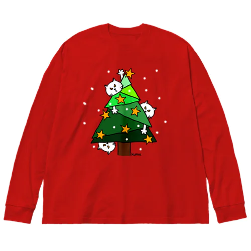 ニャンコの楽しいクリスマス ビッグシルエットロングスリーブTシャツ