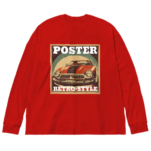 レトロスタイルポスター（自動車） Big Long Sleeve T-Shirt