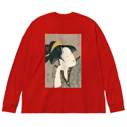 浮世絵：喜多川歌麿_物思恋 Big Long Sleeve T-Shirt