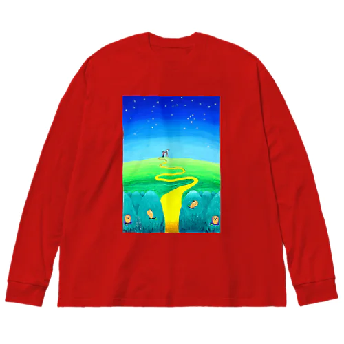 アートとメルヘンと創作の森　ノスタルジック絵画　秋野あかね作「星の見える丘」 Big Long Sleeve T-Shirt