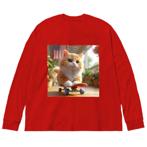 スケボーCAT Big Long Sleeve T-Shirt