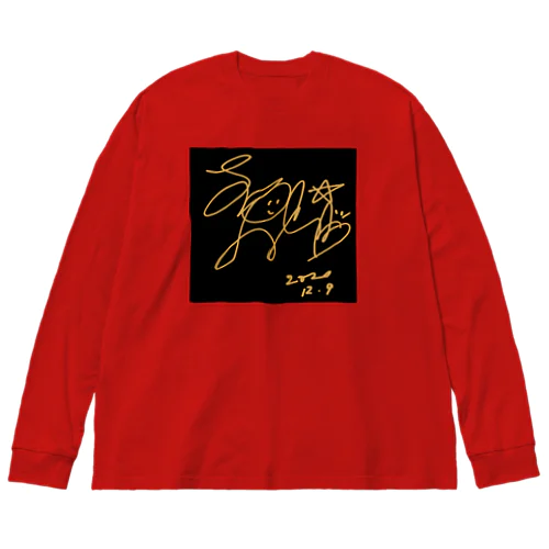 有名人のサイン風 Big Long Sleeve T-Shirt