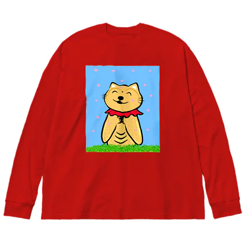 猫地蔵 Big Long Sleeve T-Shirt