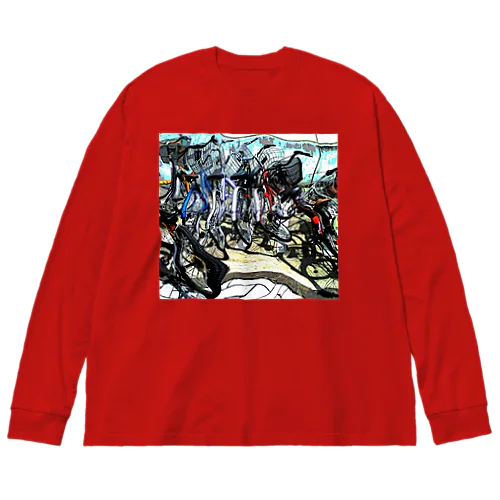 自転車ドミノ ビッグシルエットロングスリーブTシャツ