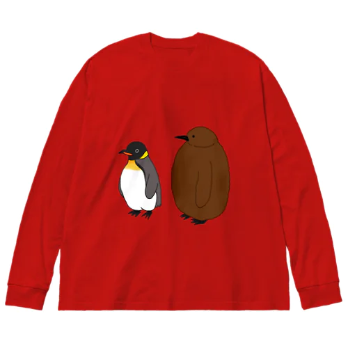 ペンギンの親子 ビッグシルエットロングスリーブTシャツ