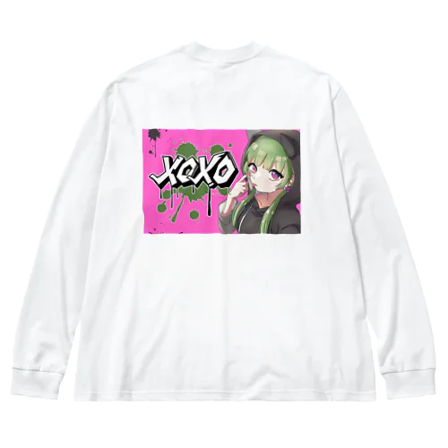 XOXOシリーズ【Hannya】Ver.PINK ビッグシルエットロングスリーブTシャツ