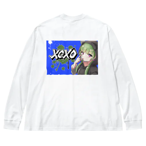 XOXOシリーズ【Hannya】Ver.BLUE ビッグシルエットロングスリーブTシャツ