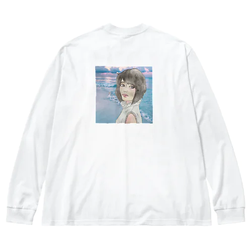 君は美しい(海辺) ビッグシルエットロングスリーブTシャツ