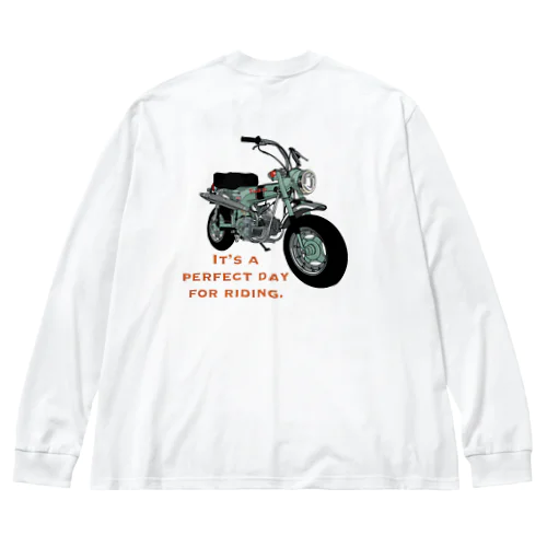 バイクTシャツ　レトロなダックス ビッグシルエットロングスリーブTシャツ