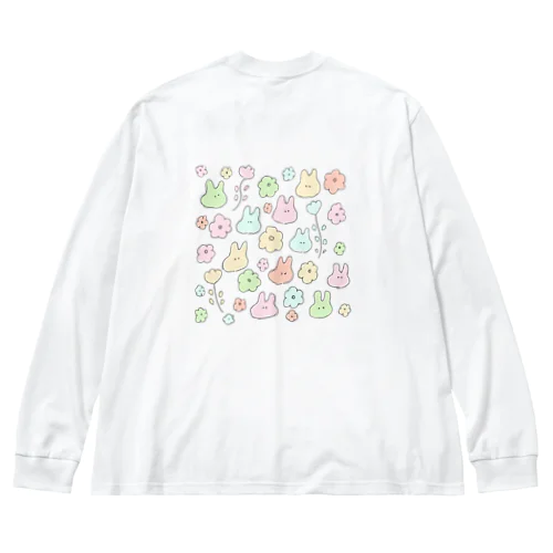 うさぎだらけ ビッグシルエットロングスリーブTシャツ