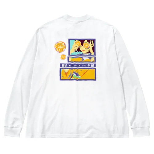 [バックプリント]【I'm lovin' it! :D -orange-】 Big Long Sleeve T-Shirt