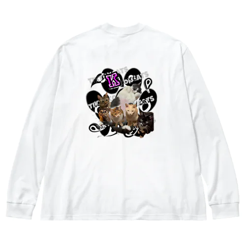 TikTok猫部バックプリントロンＴオーバーシルエット Big Long Sleeve T-Shirt