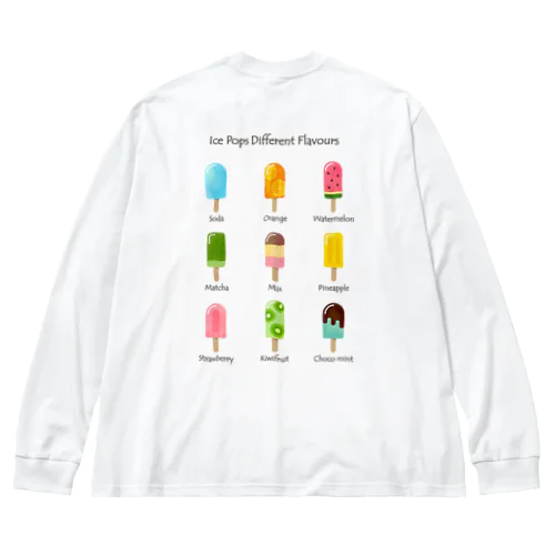 [★バック] アイスキャンディー (白Tシャツ専用) Big Long Sleeve T-Shirt