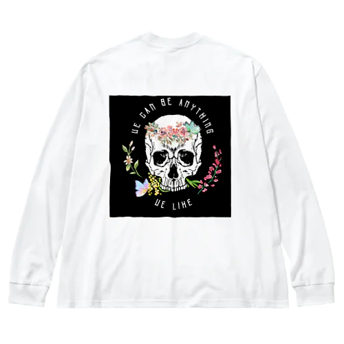 スカルお花＆ちょうちょシリーズ Big Long Sleeve T-Shirt