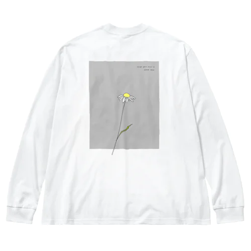 *White flower . ビッグシルエットロングスリーブTシャツ