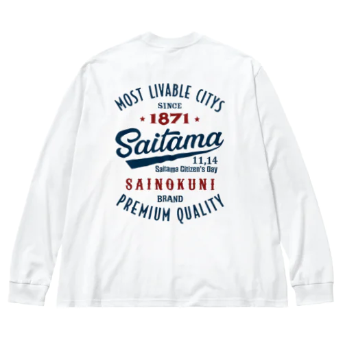 [★バック] Saitama -Vintage- (淡色Tシャツ専用) ビッグシルエットロングスリーブTシャツ