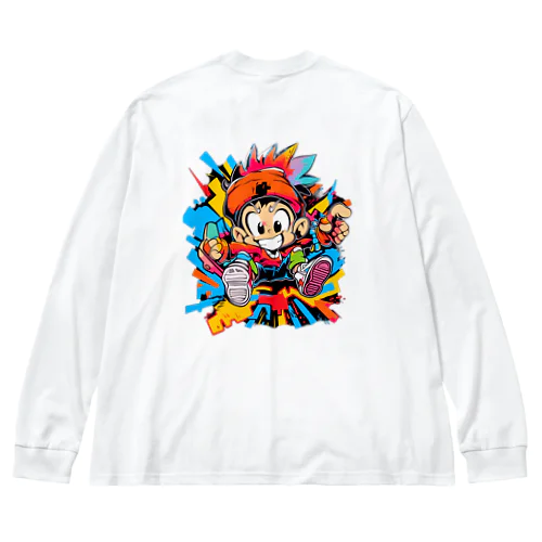 cute boy バックプリントT Big Long Sleeve T-Shirt