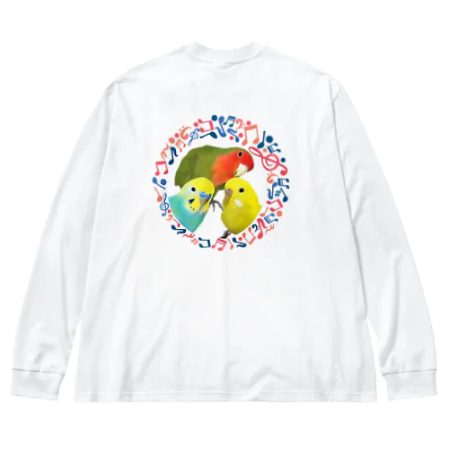 仲良しインコちゃん◎音符 Big Long Sleeve T-Shirt