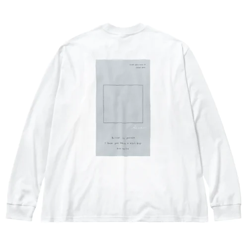 ⬜︎ gray blue logo frame  ビッグシルエットロングスリーブTシャツ