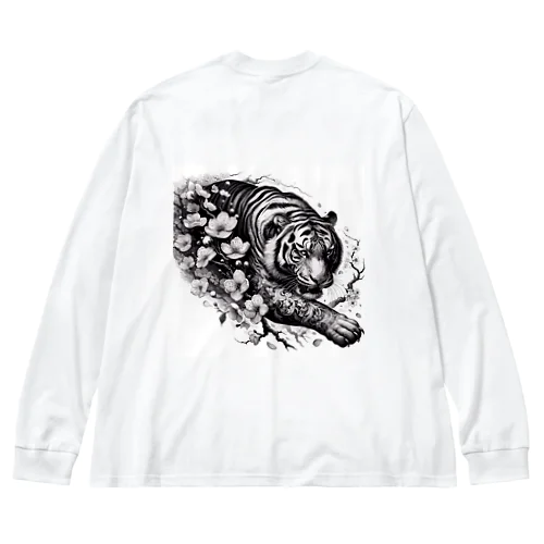 虎×桜 ビッグシルエットロングスリーブTシャツ