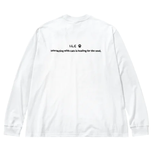 I LOVE CAT !（黒） Big Long Sleeve T-Shirt