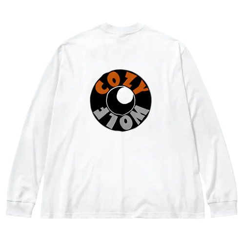  【COZY WOLF】ホワイト/アッシュ（橙・灰ロゴ） ビッグシルエットロングスリーブTシャツ